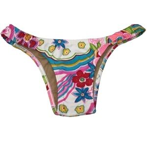 Recco Size Medium Brazilian Multi Floral Bikini Bottom. New Without Tags.